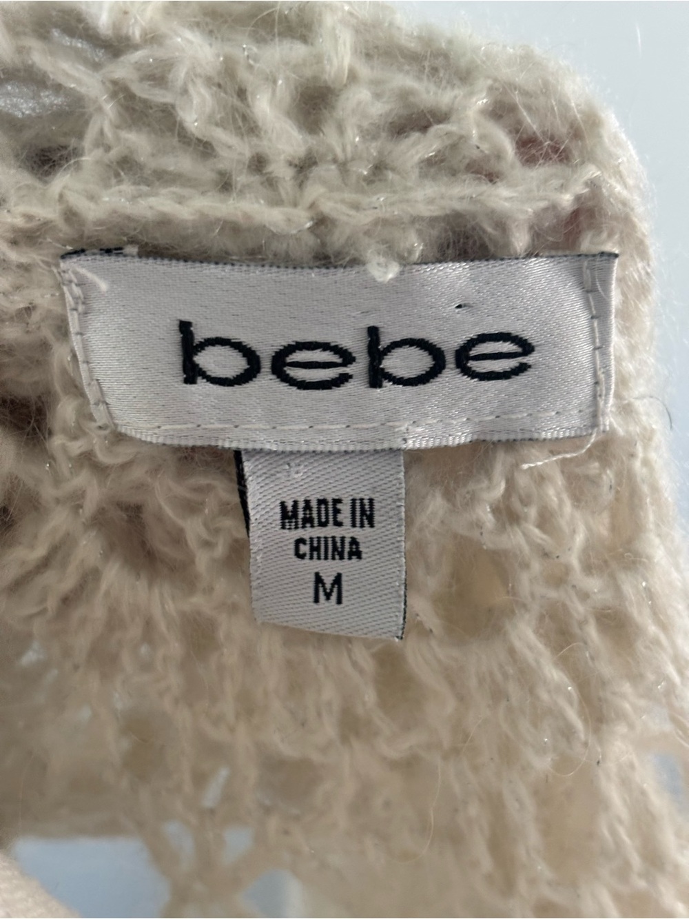 Bebe Crochet Open Front Knit Cardigan - Picture 6 of 7